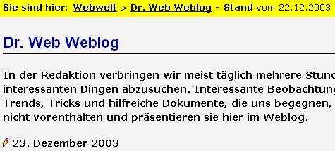 rätselspass mit dem dr. web log